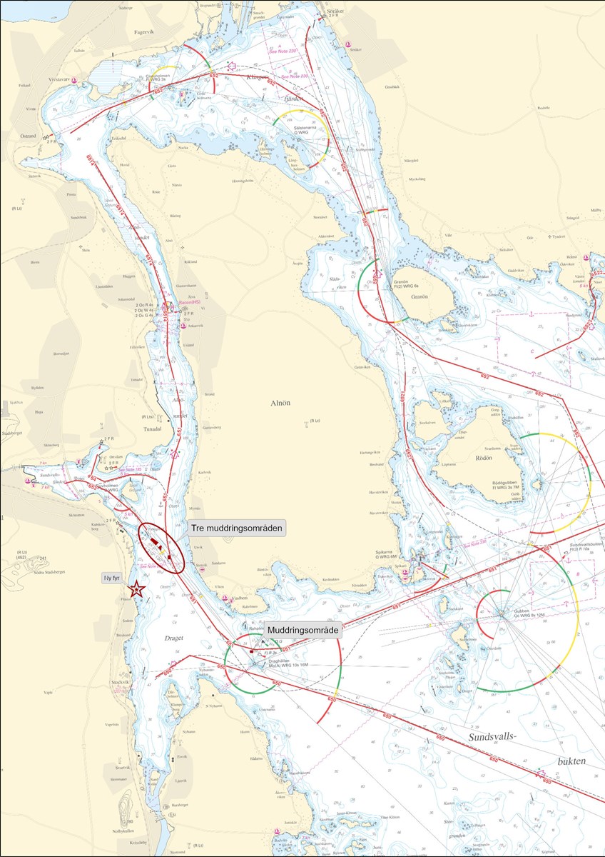 Projektet omfattar den allmänna farleden 650, 651, 652 och 6514 till Sundsvall hamn.